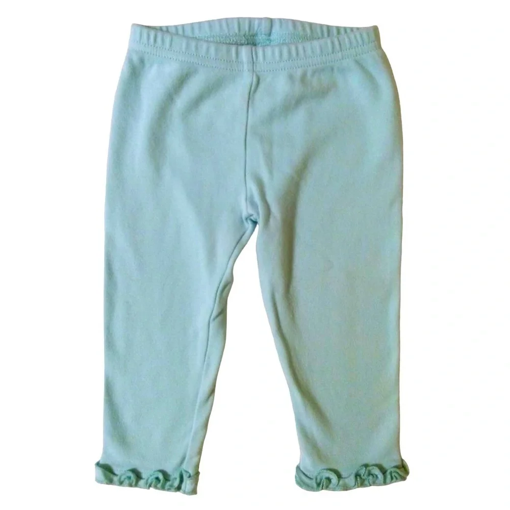 Sea Foam Blue Ruffle Hem Pants
